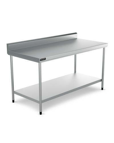 mesa inox com prateleira inferior
